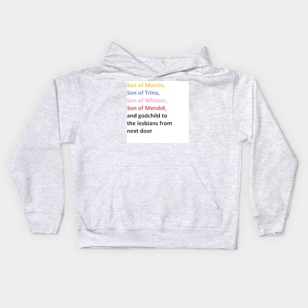 Falsettos - Jason's Bar Mitzvah Kids Hoodie by Dearalanaaaa